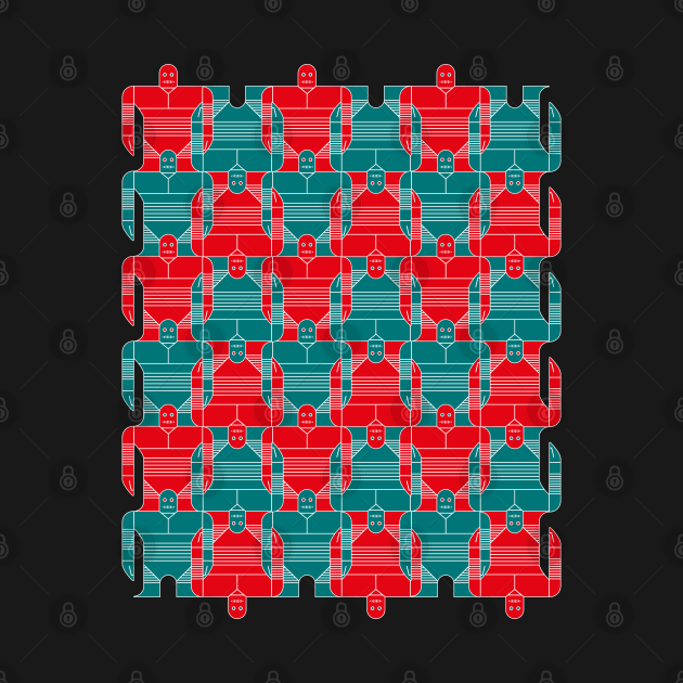 Vintage robots tessellation by Maxsomma