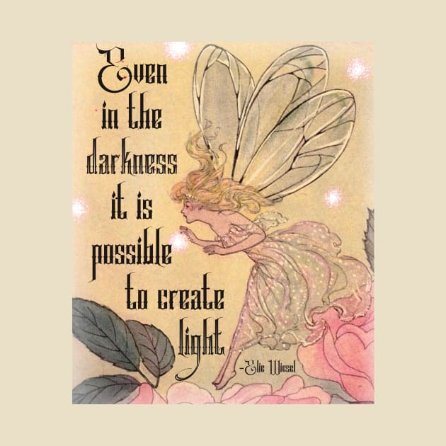 Magical Sapphic Fairy Vintage Art Elie Wiesel Quote by ichewsyou