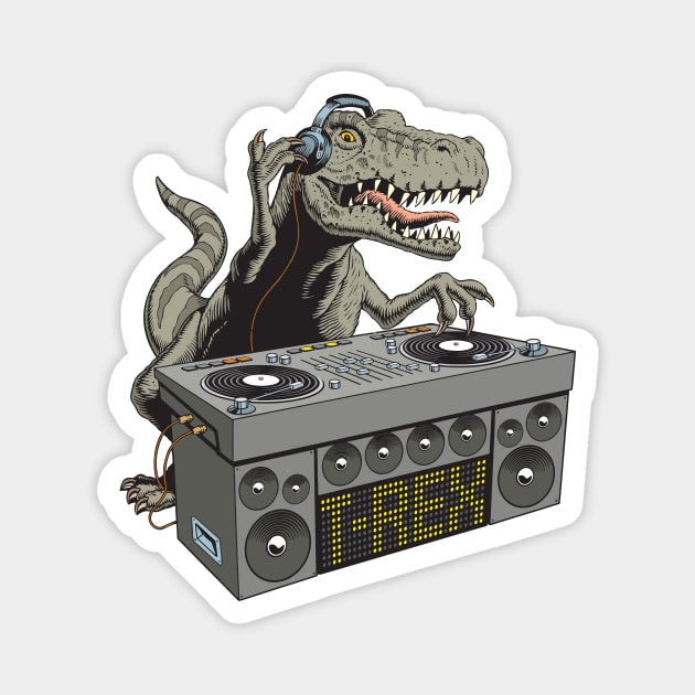 Dj Rex Magnet by WorldDinosaurs