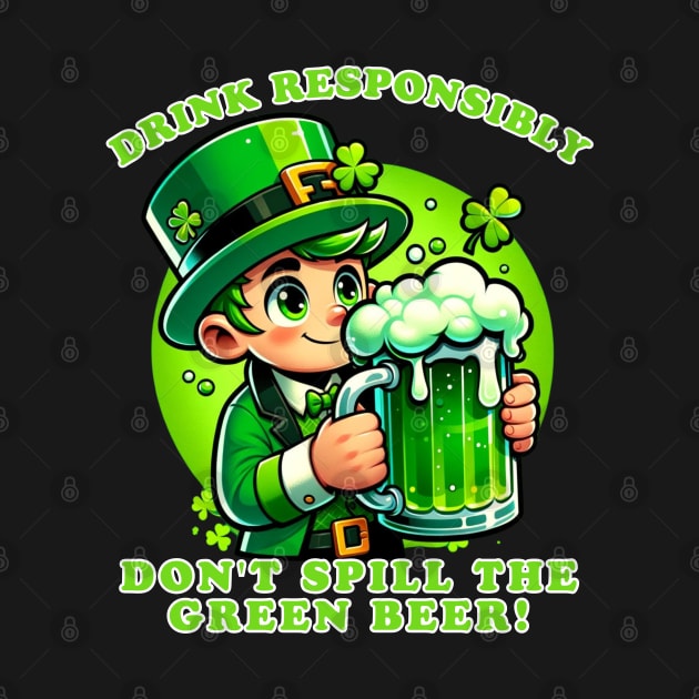 Cheers with Care: A Leprechaun's Reminder by vk09design