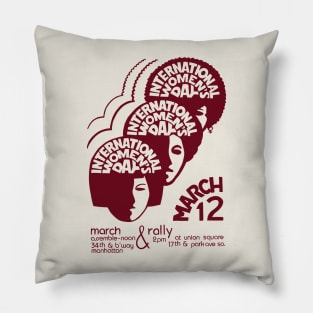 International Women's Day 70s Vintage Style Pillow