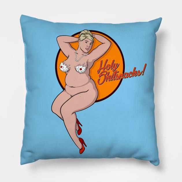 Holy Sh*tsnacks - Pam Poovey pinup Pillow by Insanemime