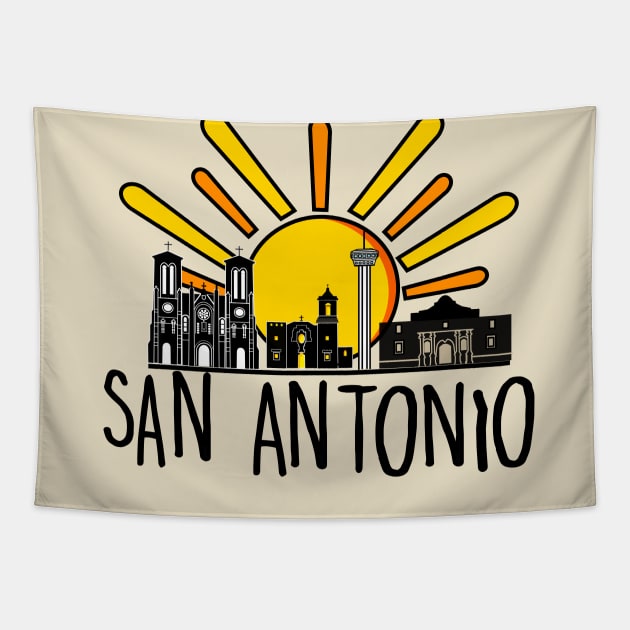 San Antonio Tapestry by BishBashBosh