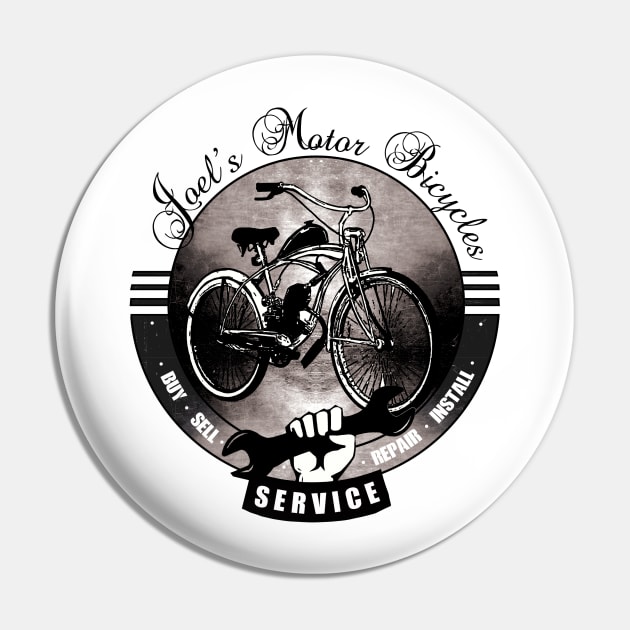 Joel's Motor Bicycles Pin by carrillo_art_studios