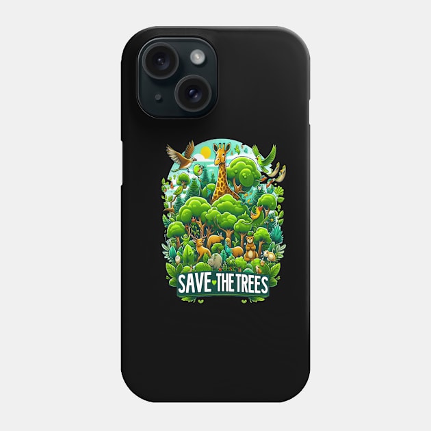 Majestic Giraffe in Forest Harmony Phone Case by coollooks