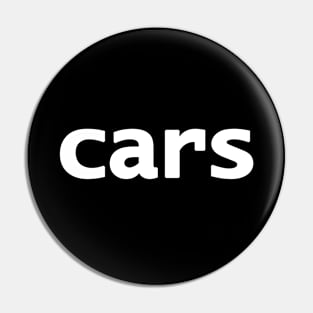 Cars Typography Minimal White Text Pin