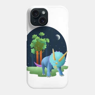 Triceratops Childrens Art Phone Case