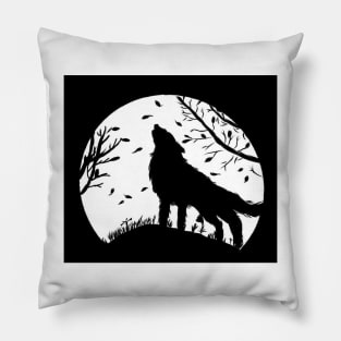 wolf in the dark Pillow