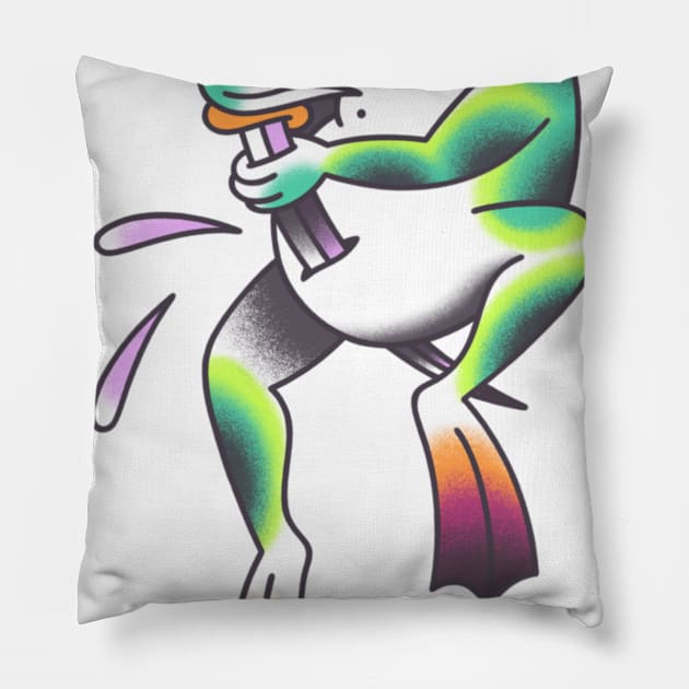 Kamikaze Frog Pillow by robchick