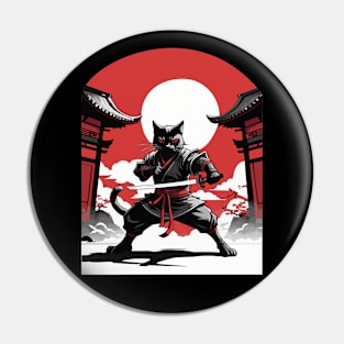 Shadow Strike: Black Cat Ninja's Deadly Dance Pin