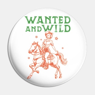 Wanted and Wild Horse Retro Country Western Cowboy Cowgirl Gift Pin