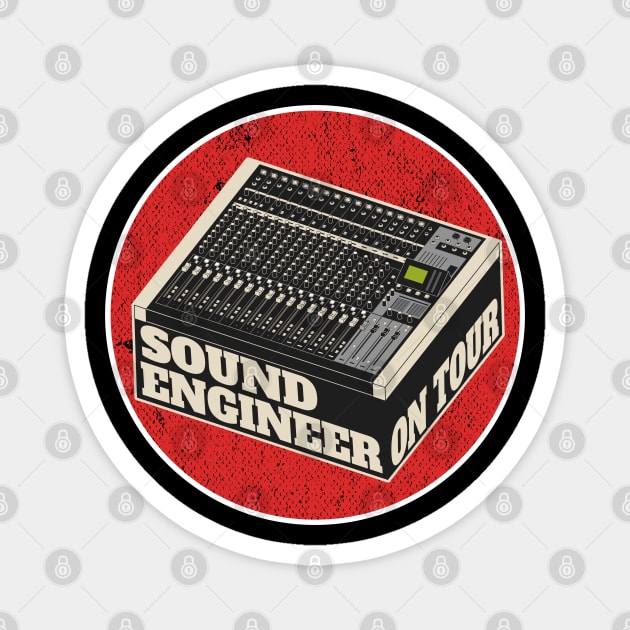 Mixer sound engineer technician retro crew gift Magnet by Kuehni