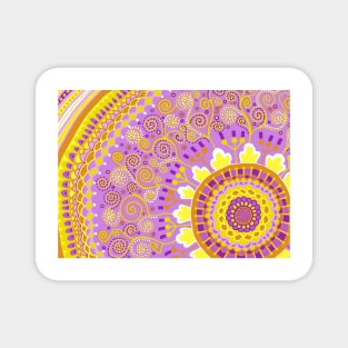 Lavender, Purple, Pink, Orange, and Yellow Easter Mandala Magnet