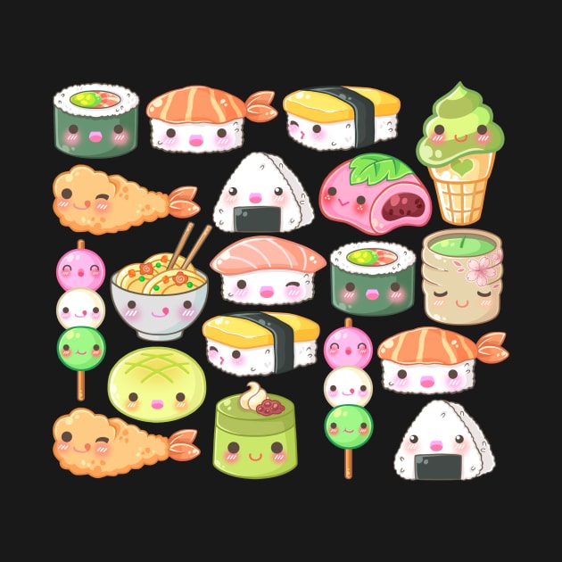 Japanese Foods Pattern by magsterarts