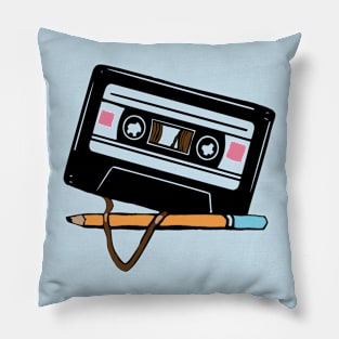 Funny cassette tape smile Pillow