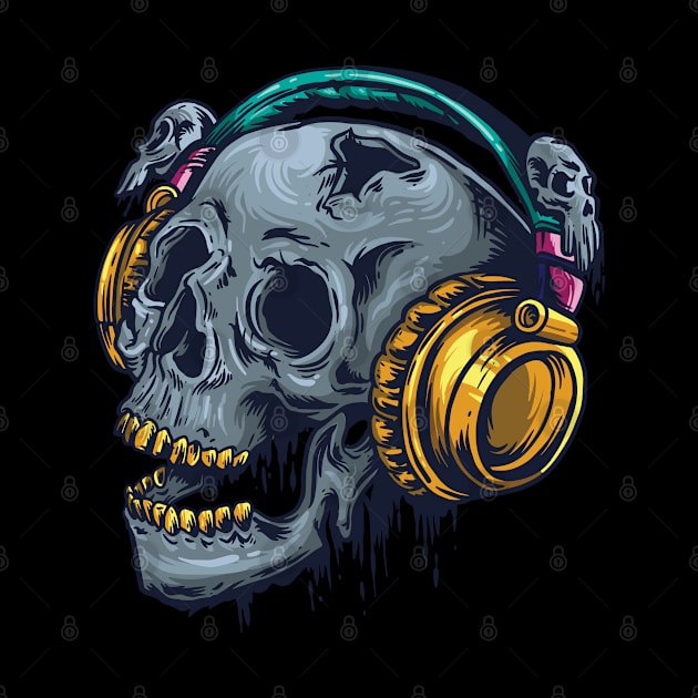 Skull-With-Headphones by gdimido