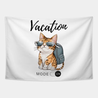 Vacation Mode ON Cute Cat Tapestry