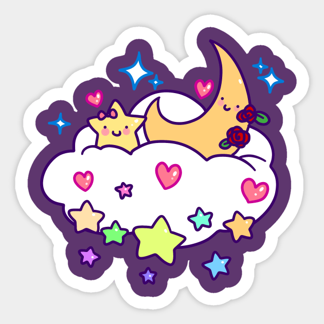 Cute Crescent Moon Sticker for Sale by SaradaBoru