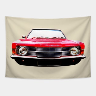 Ford Cortina MkIII 1970s classic car high contrast red Tapestry