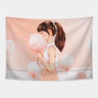 Peach Pastel Girl Tapestry