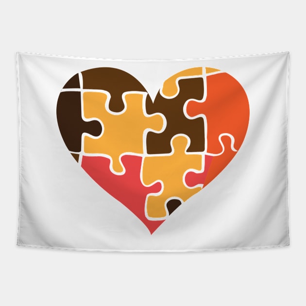 Puzzle heart Tapestry by dddesign