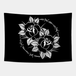 Double Traditional Tattoo Rose Tapestry