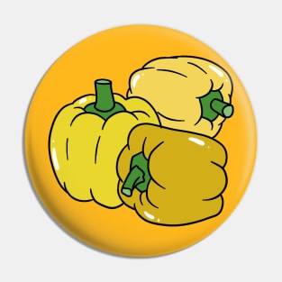 Three Yellow Bell Peppers Pin