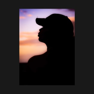 Silhouette of a Girl with colorful background T-Shirt