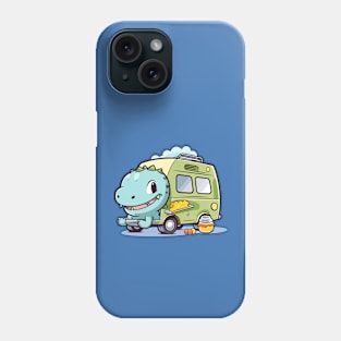 Kawaii dinosaur camping car Phone Case