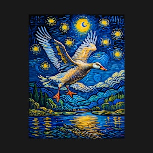 Goose in starry night T-Shirt