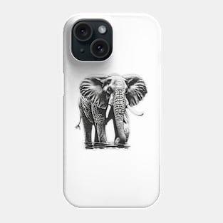 elephant in water Phone Case