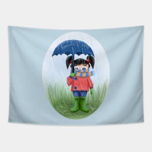 LITTLE GIRL WITH UMBRELLA Tapestry