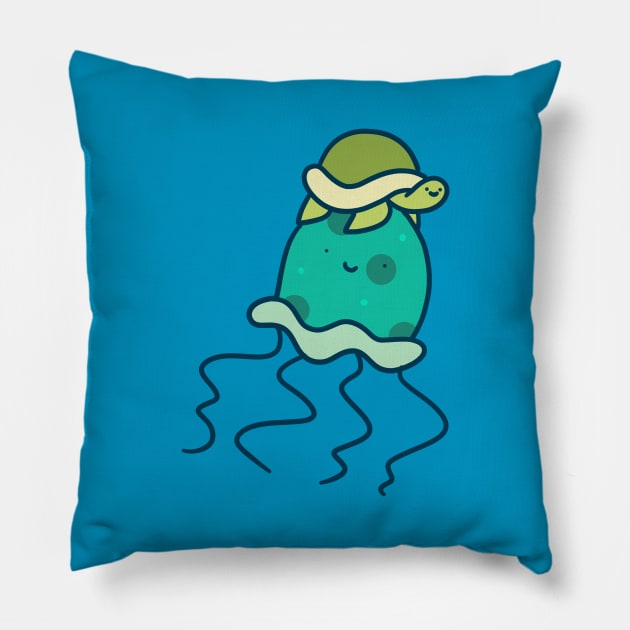 Turtle and Jellyfish Pillow by saradaboru