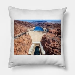 Hoover Dam Abstract Painting Pillow