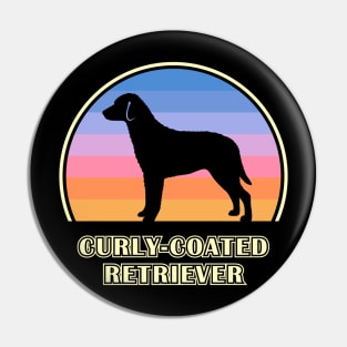 Curly-Coated Retriever Vintage Sunset Dog Pin