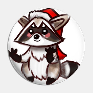 Cute Raccoon Drawing Pin