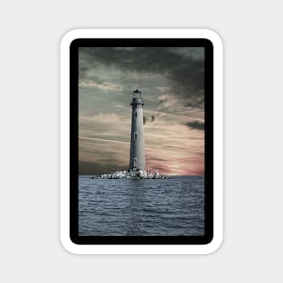 Lighthouse At Sunset Magnet