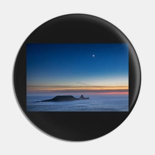 The Moon over Worms Head, Rhossili Bay Pin