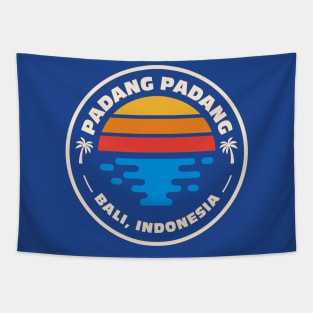 Retro Padang Padang Beach Bali Indonesia Vintage Beach Surf Emblem Tapestry