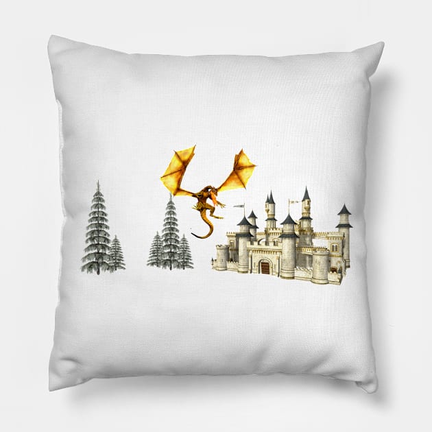 One dragon flying at castle Pillow by Made the Cut