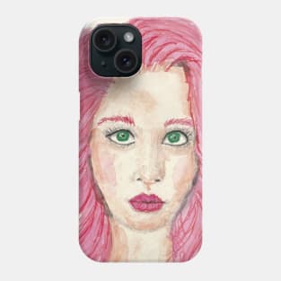 Red haired girl Phone Case