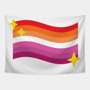 Lesbian Pride Flag Sparkle Emoji Tapestry