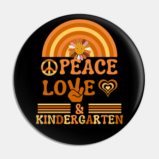 Peace, Love, & Kindergarten Groovy School Black Pin