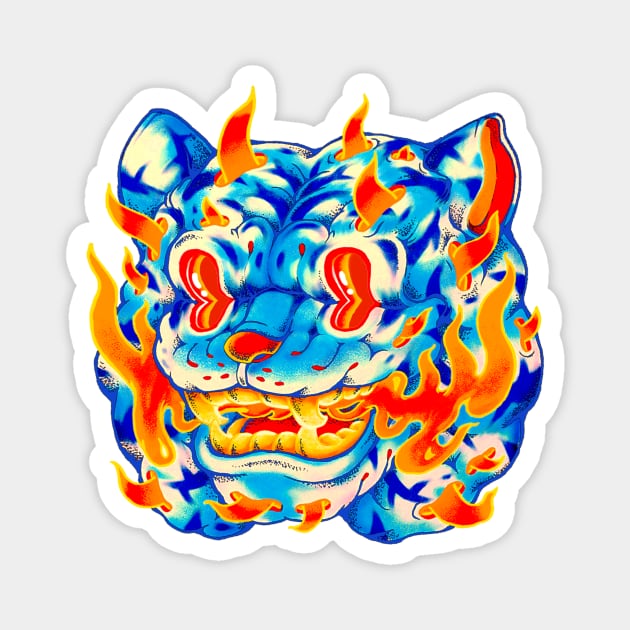 Frost Flame Tiger Magnet by Villainmazk