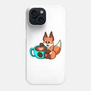 Fox with Cup of Coffee Phone Case