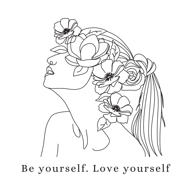 Be yourself love yourself line art by GenerativeCreations