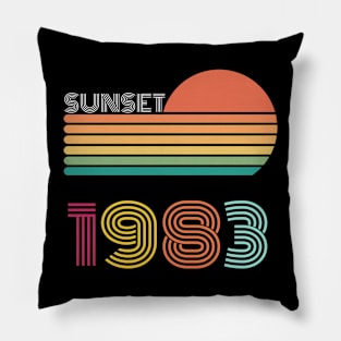 Sunset Retro Vintage 1983 Pillow