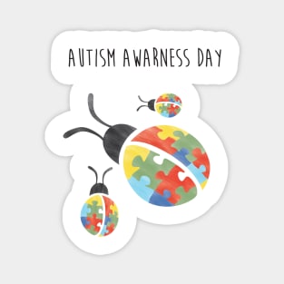 Autism Awareness Day Puzzle Ladybugs Magnet