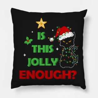 Is this Jolly Enough ? Grumpy Black Cat Pillow