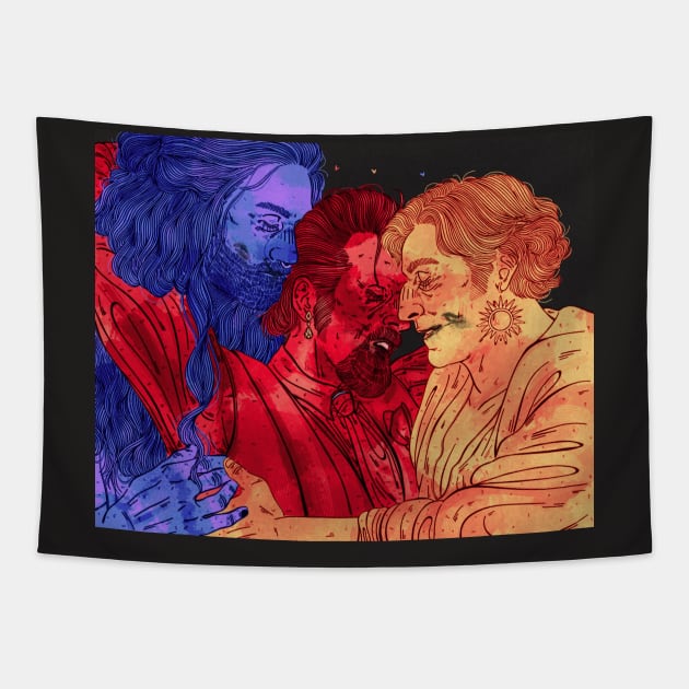 ménage à trois Tapestry by plasticlamb